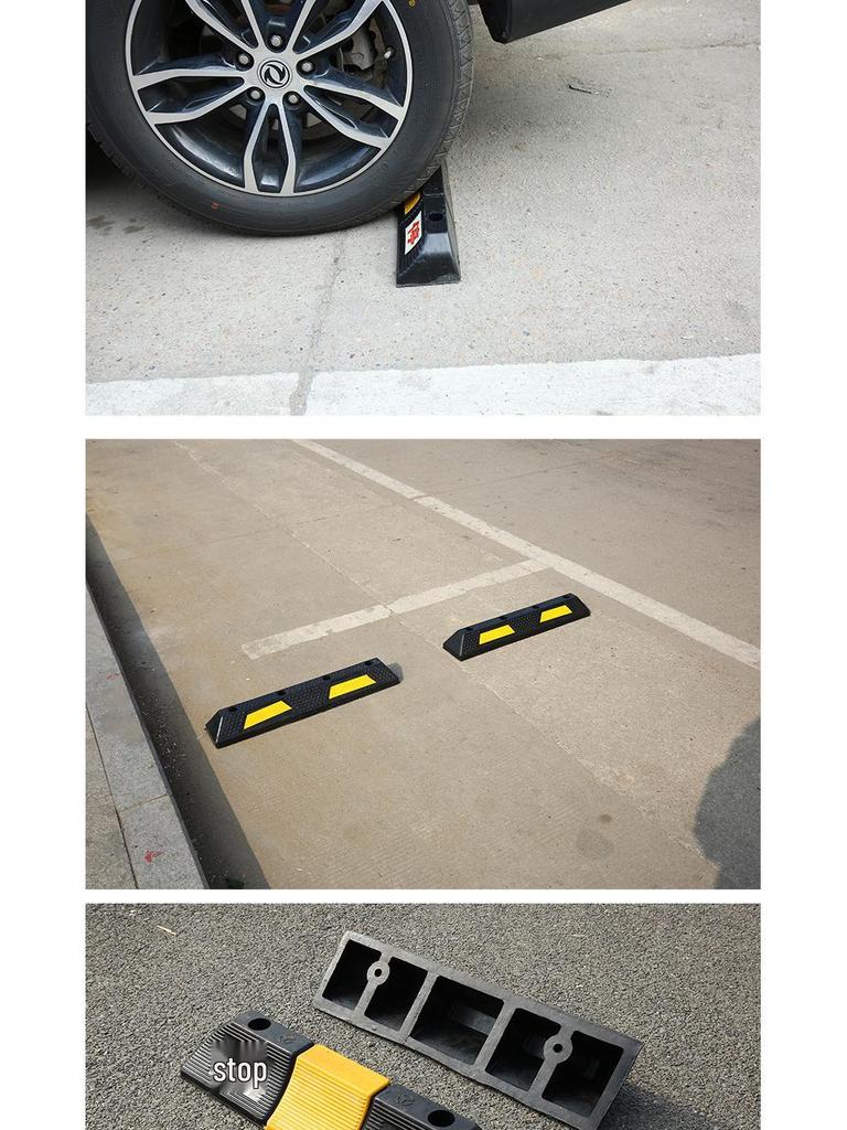 Rubber-Plastic Double Wheel Stopper Parking Device