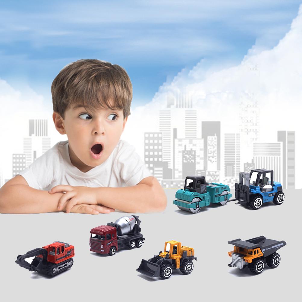6 Pezzi Mini Veicoli da Cantiere Modello di Auto Giocattoli Bambini Lega Escavatore Camion Auto Set Regalo per Bambini