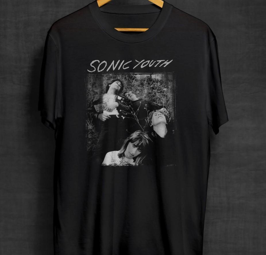 Sonic Youth Alternative Rock Band Graphic T-Shirt Black Indie Tee - T367 XL