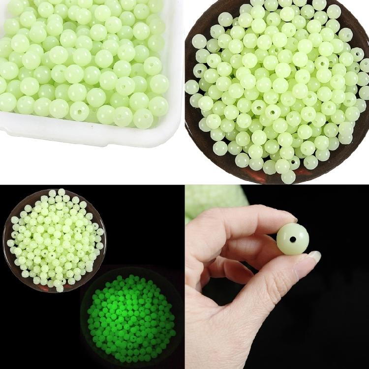 100Pcs Hard Fishing Beads Stopper Luminously Round Fishing Space Beans Stops Luminously  Fishing Line Beads Lure Accessories