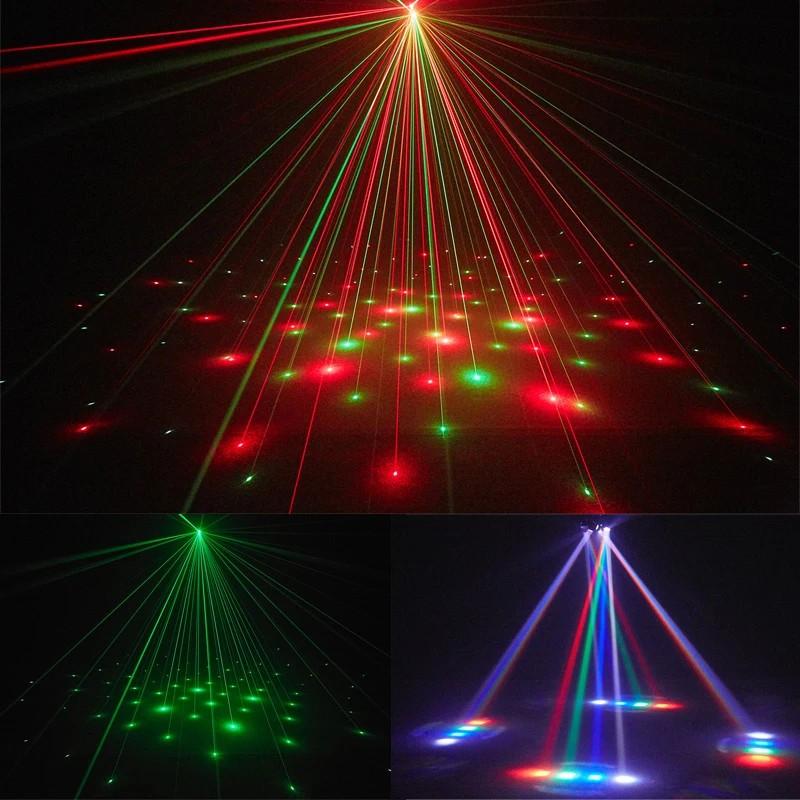 4 Arm Stage Beam Laser Light LED Beam Moving Head Stage Light DMX512 Sound Control KTV Laser Disco Bar Party Light