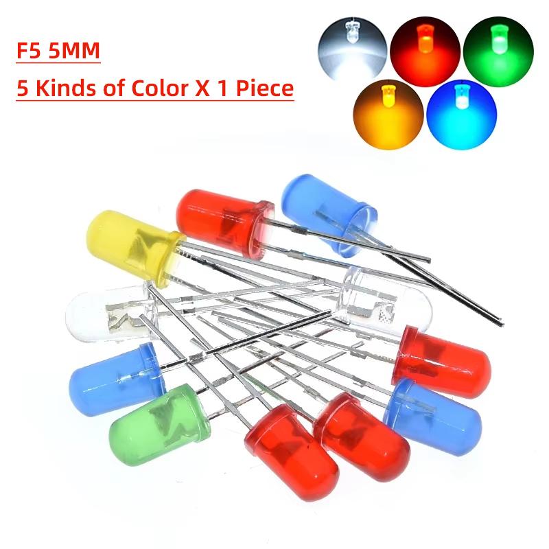10/20/100PCS LED Transparent Round 3MM 5MM Super Bright Water Clear Green Red White Yellow Blue Light LED Bulbs Emitting Diode