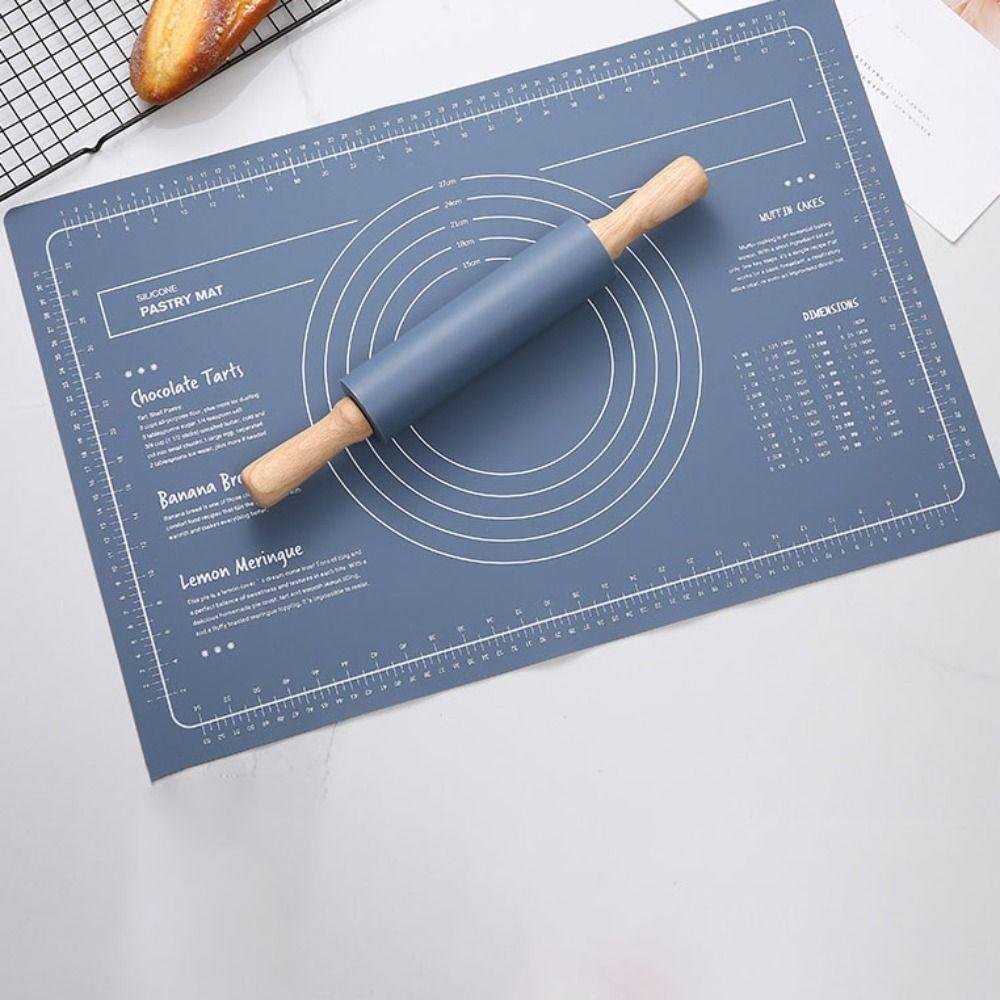 Nonstick Dough Rolling Mat With Scale Baking Mat Household Silicone Kneading Pad Set Cake