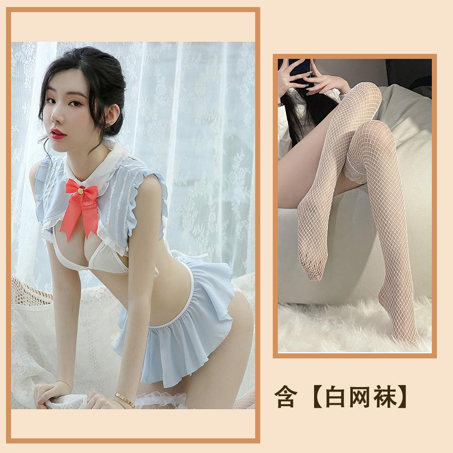 Sexy Underwear Women's Sexy Hollow Soft Cute Rabbit Ears Student Uniform Three Points Temptation Sweet Beautiful Woman Servant Suit