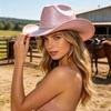 Cappello a tesa larga con fascia di strass Tesa larga e curva Cappello da cowboy scintillante Accessorio per feste