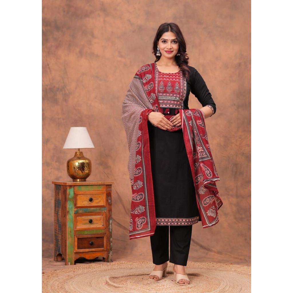 Indian Pakistani Kurti Pant Dupatta Set Women Designer Party Wear Salwar Suit VF-3005