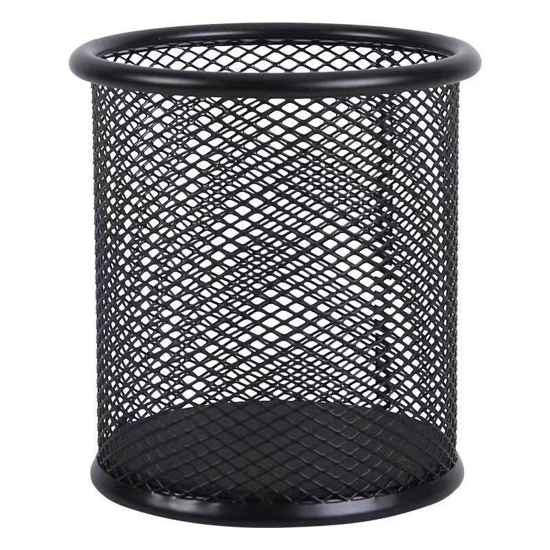 Metal Mesh Pen Holder Square Round Desk Organizer