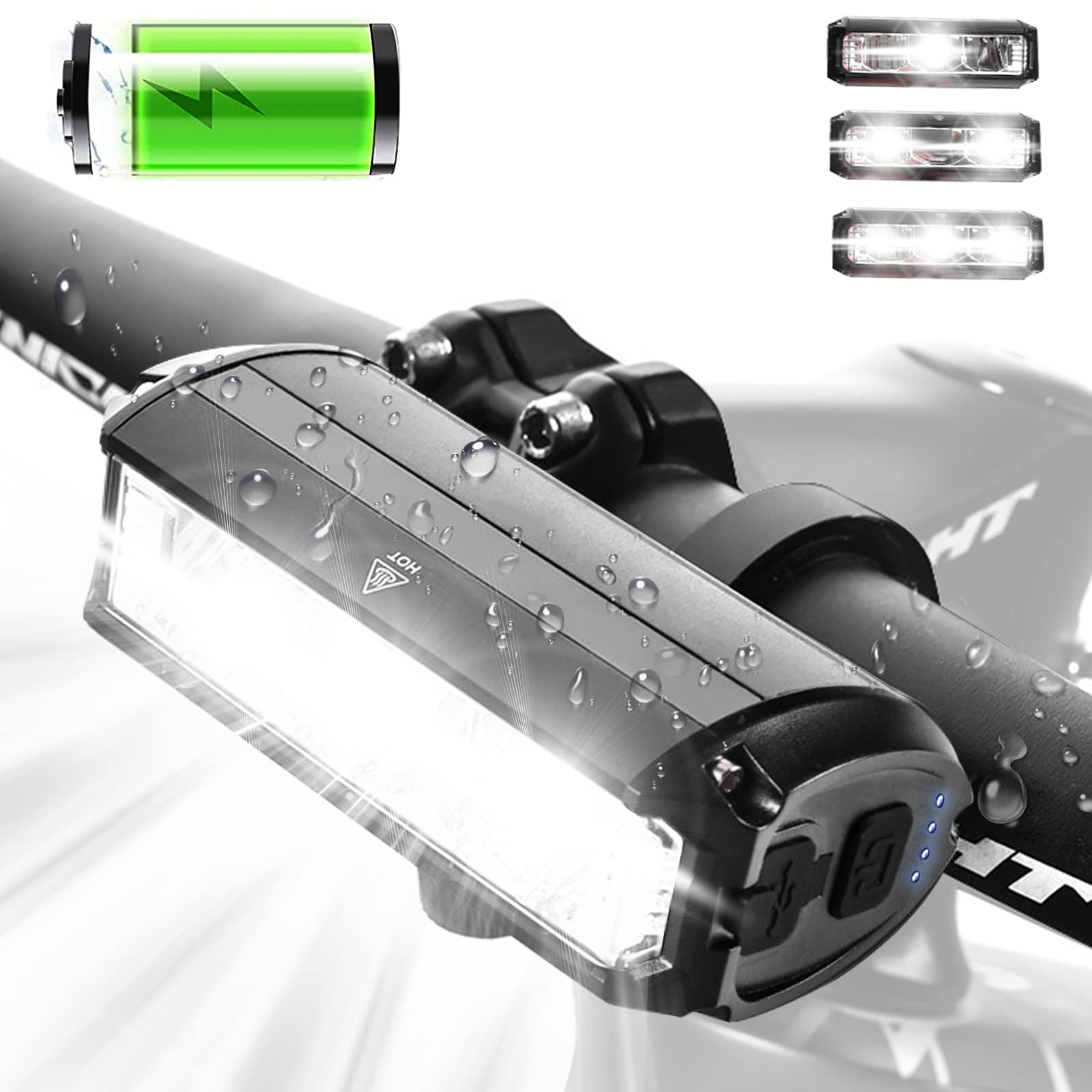 

Велосипедная фара 5200 мАч Большая Супер Яркая Светодиодная Велосипедная USB 4 Режима Диммирования IPX6 Алюминиевый Сплав Отключение Электроэнергии Катастрофа Горный Ночной Открытый PSE Японский