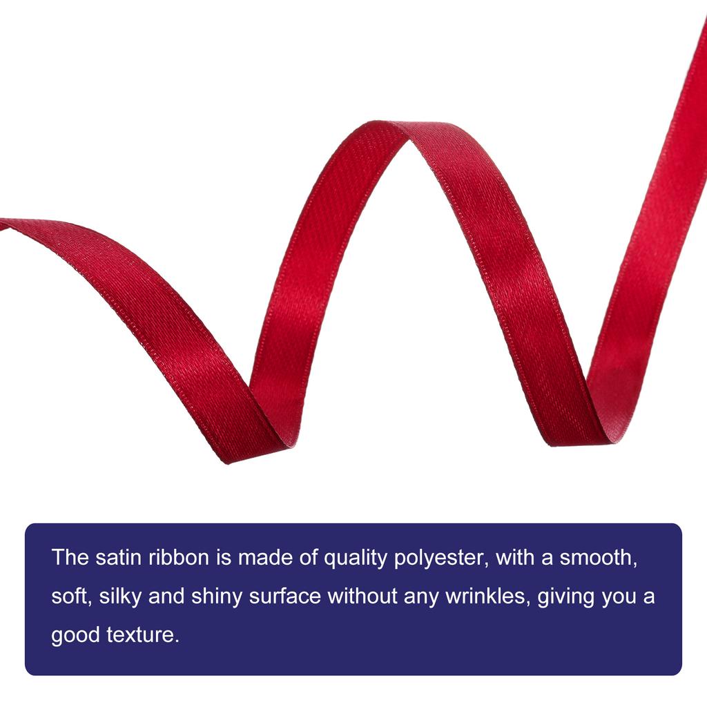 100 Yards Satin Ribbon 1cm Double Face Polyester Satin Ribbon for Gift Wrap Christmas Wedding Birthday Party Decor Handmade DIY