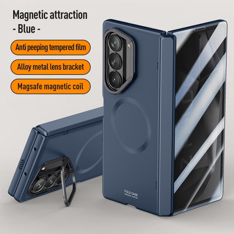 Magsafe Magnetic With Privacy Tempered Glass Flim Full Protect Case For Samsung Galaxy Z Fold 6 Fold6 Spring Hinge Holder Cover