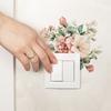 Vibrant Hand Painted Floral Switch Plate Sticker for Bedroom Living Room Background Wall Decor Self-Adhesive Removable Decal