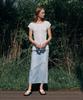 Lamerei H-Line Denim Long Skirt[Lmbesudn5208]-Light Blue