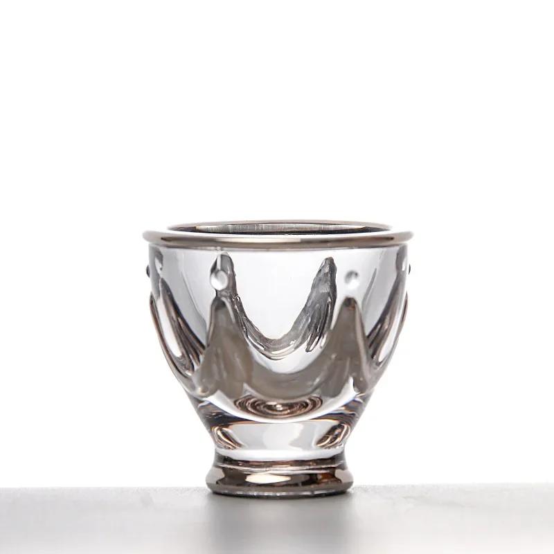 

2025 Hot 10ml Hand-painted Light Luxury Crystal Shot Glass Mini Crystal Wine Glass White Wine Sake Whiskey Vodka Cup 10ml срібний