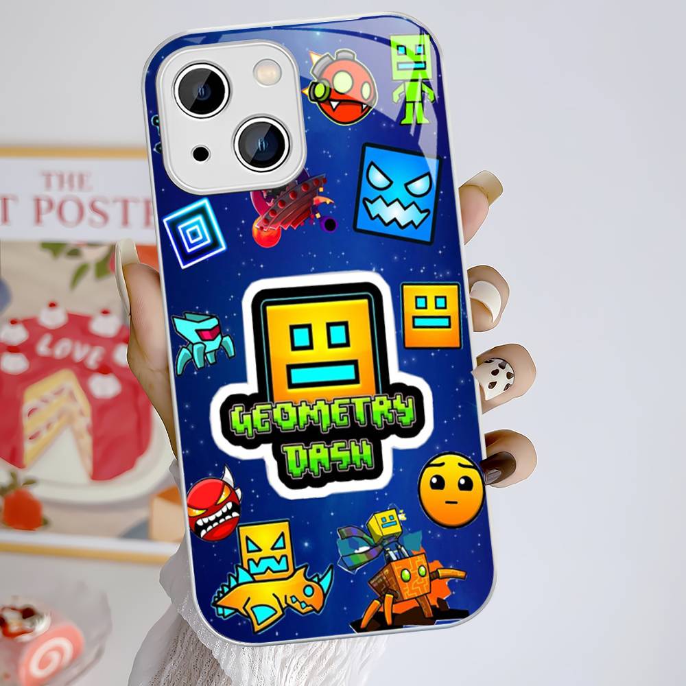 Game Geometry Dash For IPhone 14 13 12 Mini 11 Pro XS Max X XR 14 Plus Tempered Glass Cover