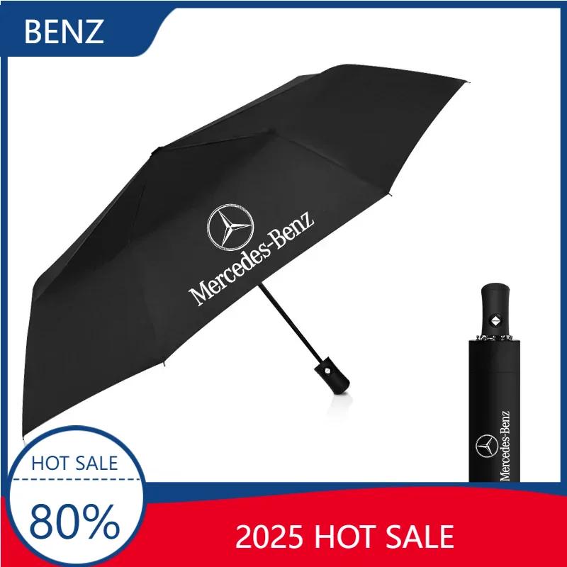 For Benz GLC GLK Car Logo Automatic Folding Windproof Sunshade Umbrella For Mercedes Benz C180 C200 C260 C300 W108 W124 W126 W14