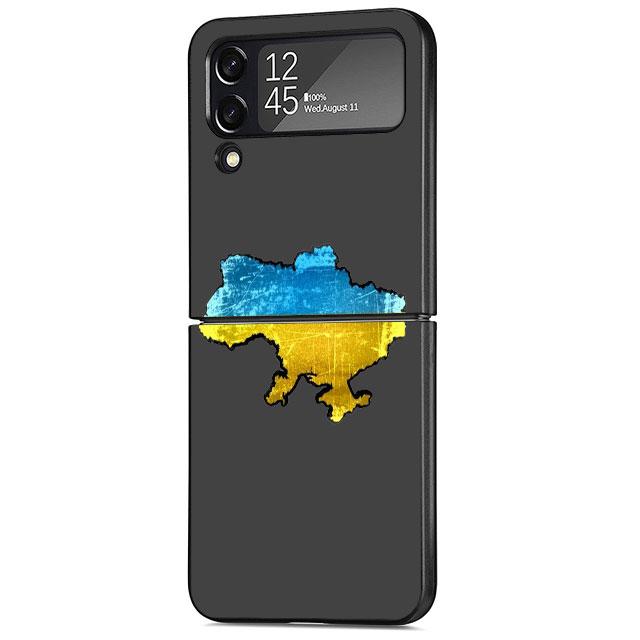 Ukraine Flag Cell Case For Samsung Galaxy Z Flip 3 5G 4 Fashion Z Flip3 Luxury Black Hard Back Phone Coque Cover