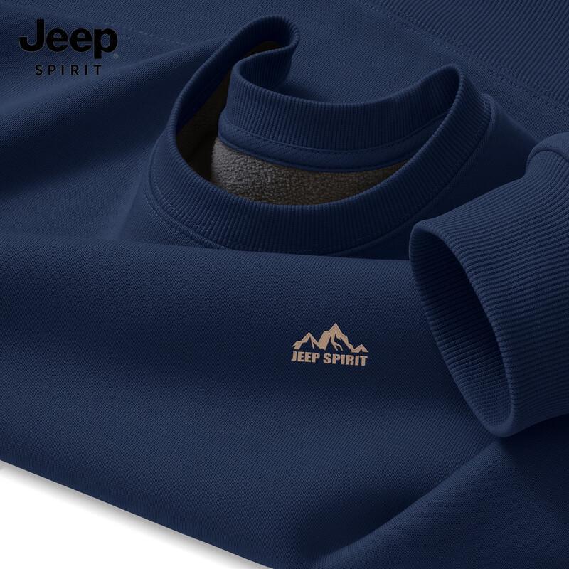 JEEP SPIRIT Men's Fleece Lined Crew Neck Sweatshirt