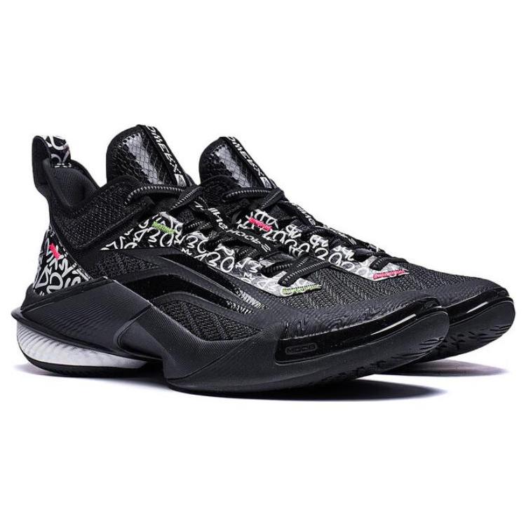 Li Ning Power 10 Středně vysoké Performance Basketbalové boty Pánské Černé ABAT089-7