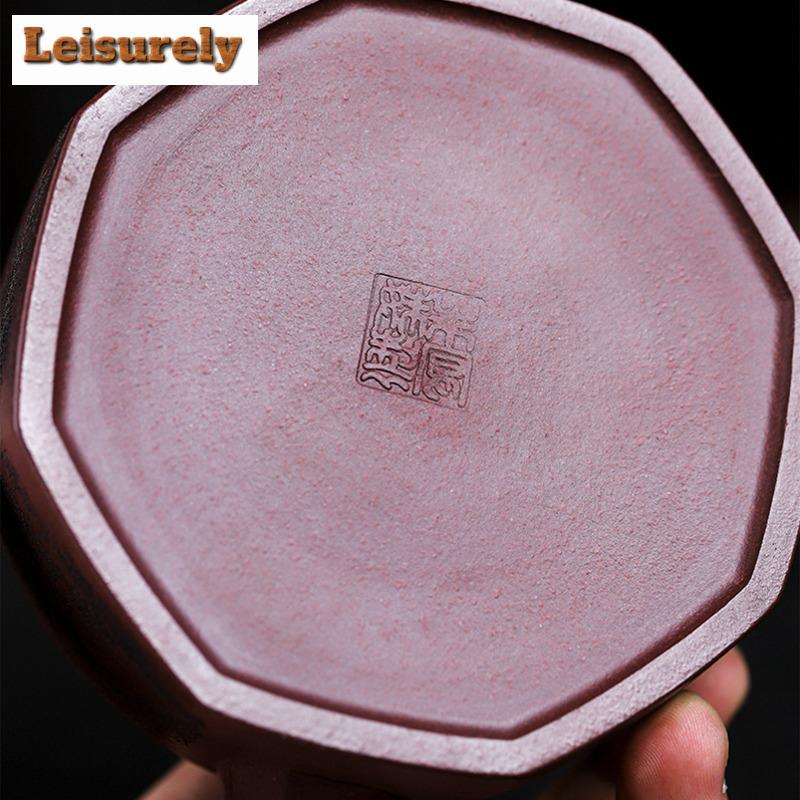 250ml Boutique Yixing Purple Clay Teapots Artists Handmade Octagon Pot Raw Ore Purple Mud Tea Maker Kettle Chinese Zisha Tea Set