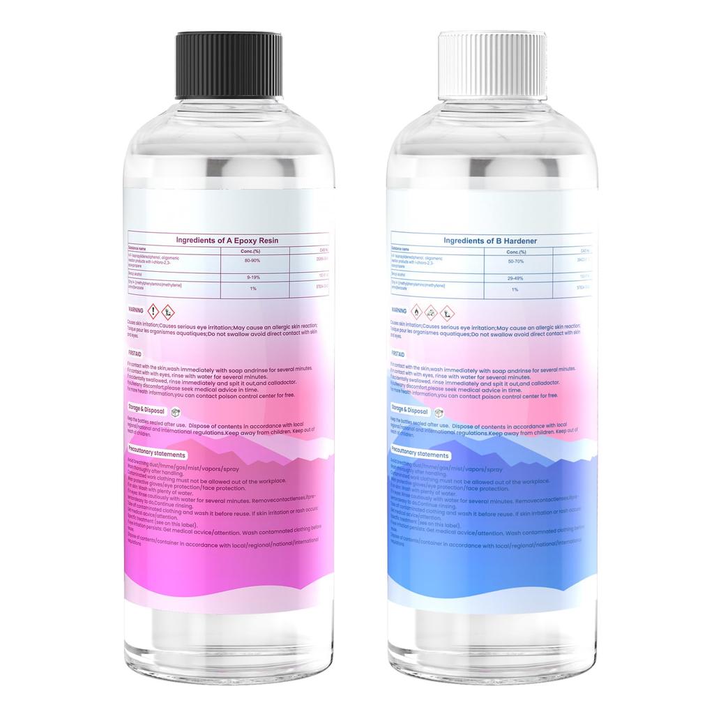 ProKKUV Resin Large Epoxy 237ml X Oz for Includes Silicone Mold and Keychain Popular Resin Highly DIY Craft Resin Mixed by Volume Liquid, Capacity,