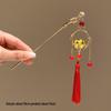 Children's Glowing Tassel Lantern Hairpin - Ancient Style Hair Bun Accessory for New Year's Hanfu Headdress.
