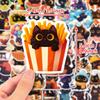 50pcs Daily Life of Black Cats Cartoon Graffiti Stickers DIY Phone Guitar Laptop Notebook Suitcase Waterproof Sticker Kids Toy