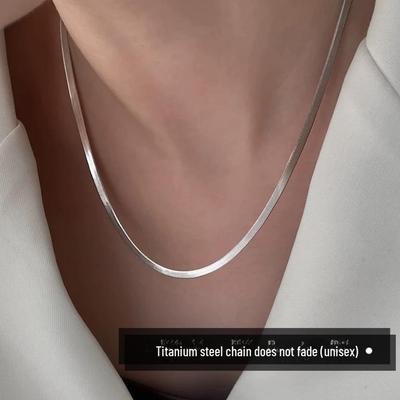 Trendy Double-Layer Titanium Steel Snake & Blade Chain Necklace for Women
