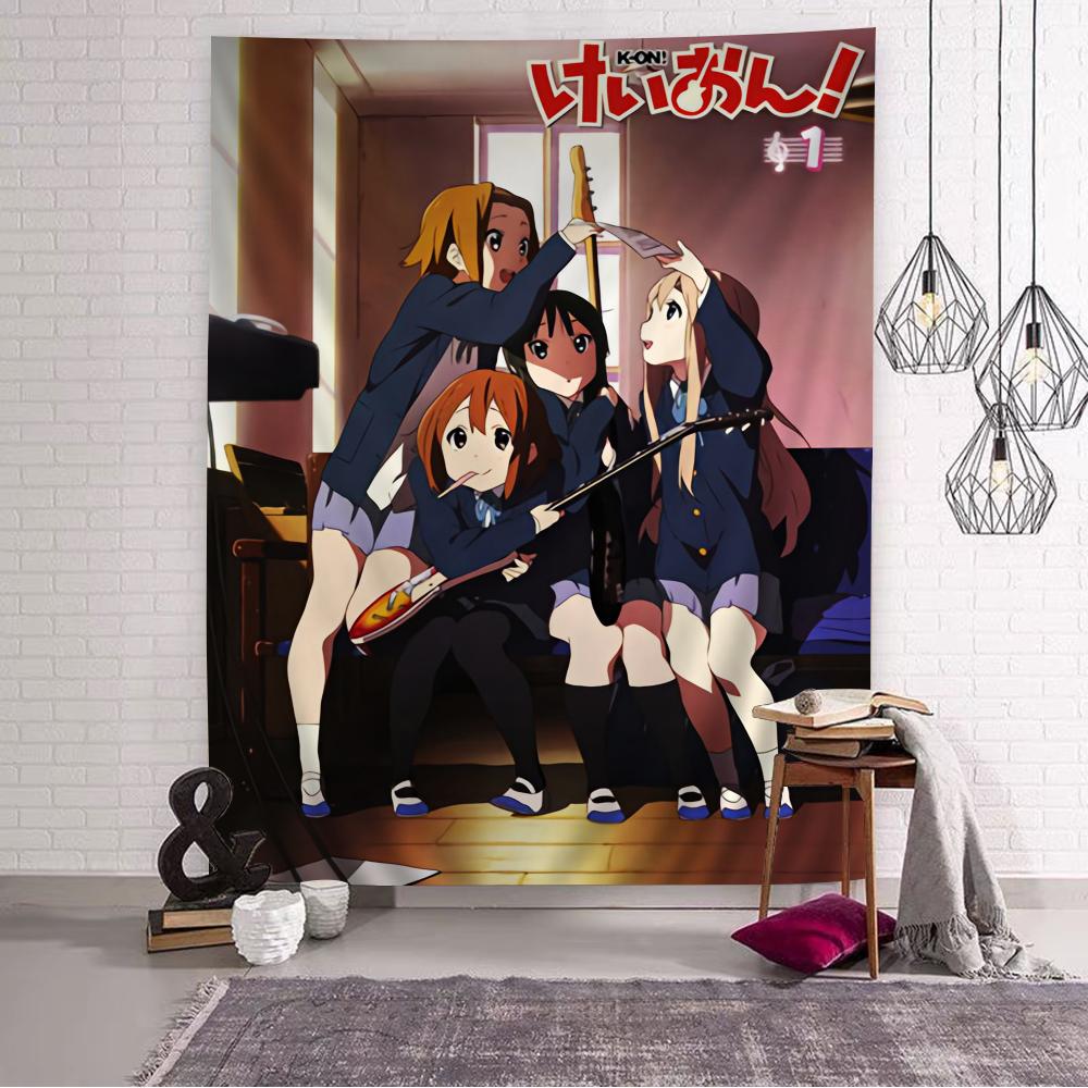 KON Volume 2 Tapestry Yui Hirasawa Tea Time Scene Print Classic Anime Music Club Wall Hanging for Otaku Bedroom  Anime Fans