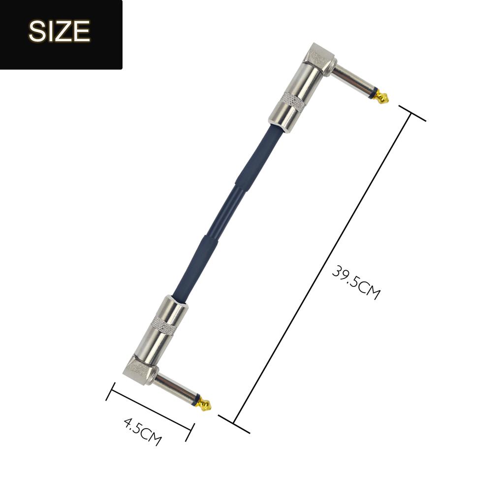 Guitar Effects Cable 15/30/50cm 1/4 Inch Right Angle Cable Instruments Patch Cord 6.35MM Electric Guitar Effect Wire Metal Head