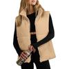 2026 Fall Winter Women's Fashion Casual Corduroy Placket Zip Up Padded Cotton Vest Sleeveless Jacket