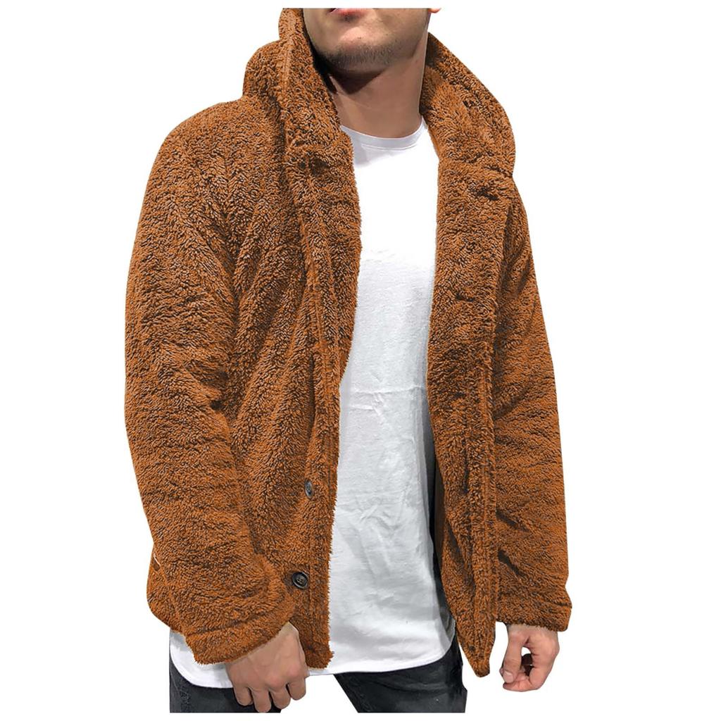 Herren Herbst Winter neue Kapuze reine Farbe lose lässige Plüschjacke