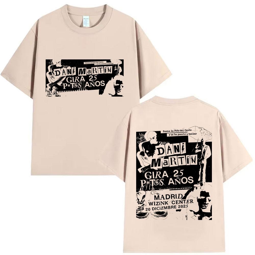 Rock Band Dani Martin Tour 20252026 Graphic TShirts Mens Gothic Hip Hop Short Sleeve Tshirt Pure Cotton T Shirt Streetwear