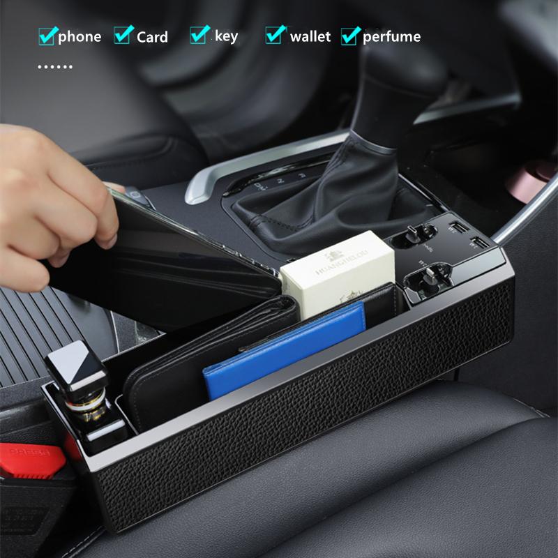 Fast Charging Car Seat Crevice Storage Box Seat Gap Slit Pocket Catcher Organizer Universal Car Seat Organizer Card Phone