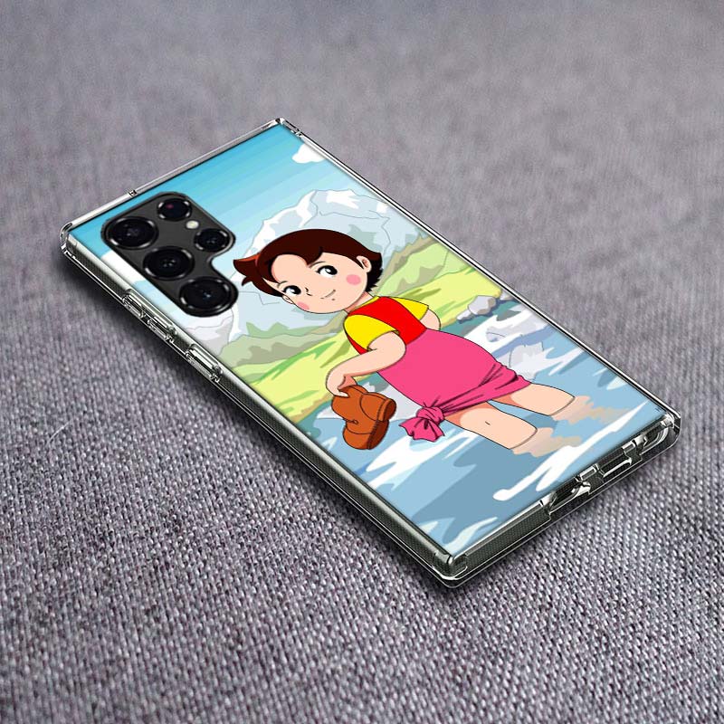 Heidi Cartoon Phone Case For Samsung Galaxy S24 S23 S21 S20 FE S22 S26 Ultra S25 Edge S10 Plus Cover Clear TPU Capa Shell Coque