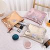 4 Colors Shiny Sequins Clutch Makeup Bag Portable Women Cosmetic Toiletries Storage Handbag Pouch Gold Organizer Zipper Bag