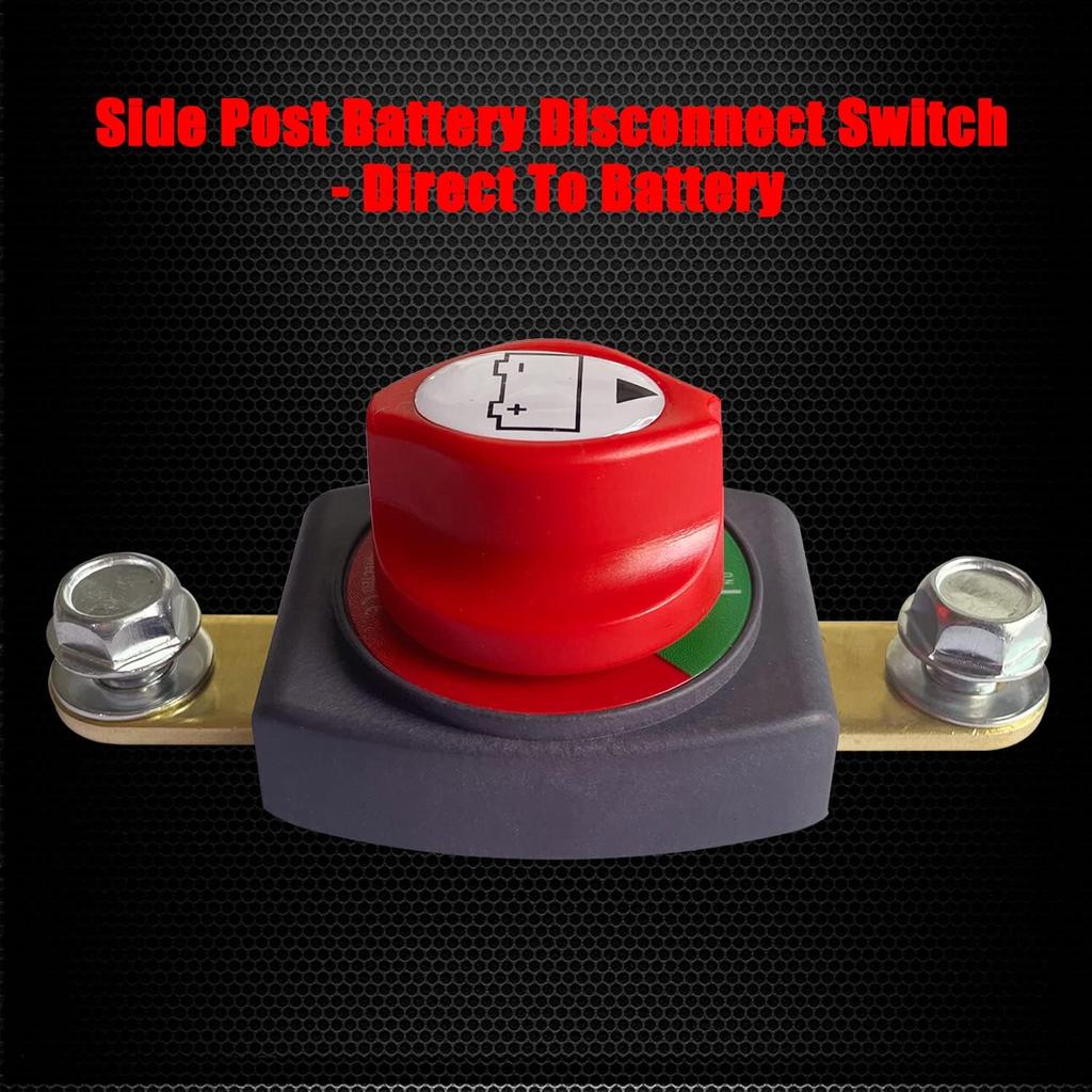 Ampper Side Post Battery Disconnect Switch 12V - 48V, Marine Battery Switch Disconnect Power Cut Shut Off For Car, RV And Boat (On/Off)