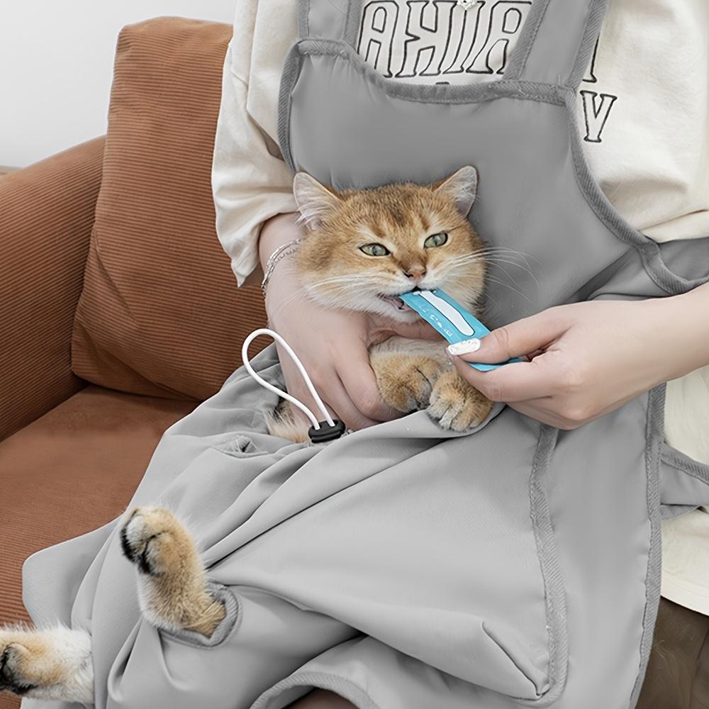 Cozy Pet Cat Carrier Apron Breathable Cat Grooming Apron with Four Fixed Holes for Indoor Outdoor Hanging Chest Bag and Sleeping