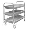 Stainless Steel 3-shelf Deep Mega-M Serving Trolley W-85 Cm D-45 Cm H-90 Cm N