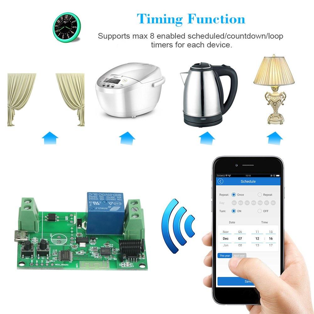 SONOFF 5V/12V/220V WiFi Switch Relay Module Garage Door Switch APP Control N4B0 SONOFF 5V/12V/220V WiFi Switch Relay Module Garage Door Switch APP Control N4B0