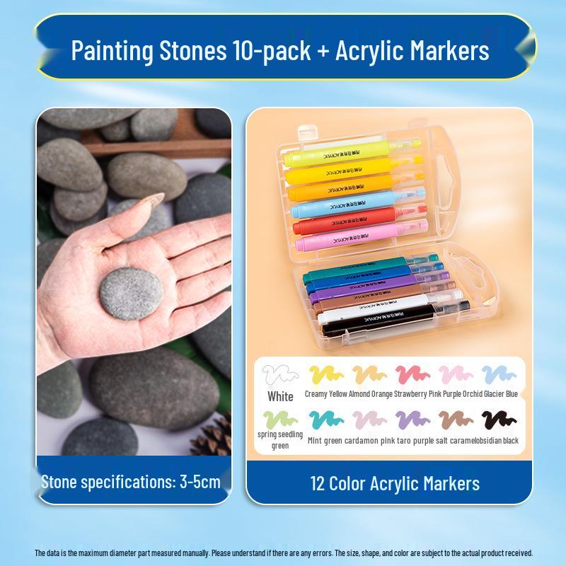 Hand-Painted Pebble Set for Kids - DIY Art & Craft Kit
