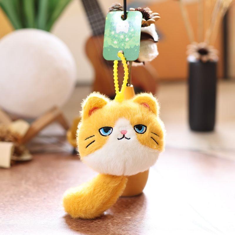 Animal Plush Cat Doll With Pp Cotton Filling For Bag Decoration And Gift