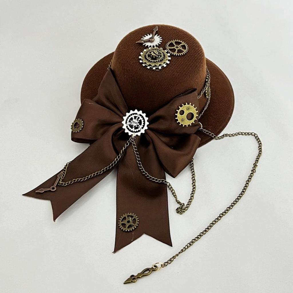 Pinza para el pelo con sombrero de copa de engranaje Steampunk