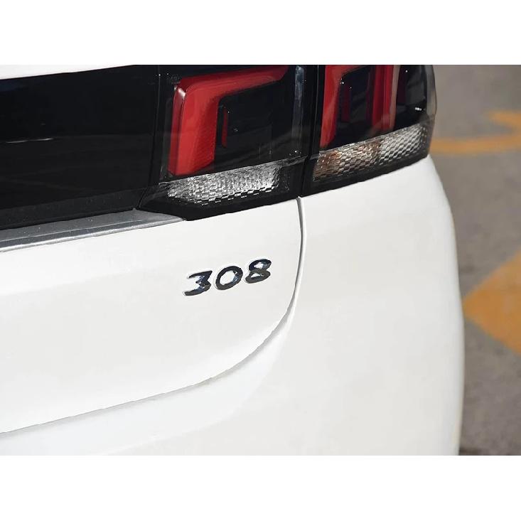 Neues 3D ABS Chrom Schwarz Logo 308 Emblem Buchstaben Aufkleber Auto Heckklappen Emblem für Peugeot 308 SW GT Line GTI T9 T7 P5 Zubehör