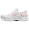 Go Walk Slip-Ins Tecnología Flash Malla TPU Cómodas Deportivas Versátiles de Caña Baja Casual Zapatillas para Mujer Blanco Rosa 124627-WMLT