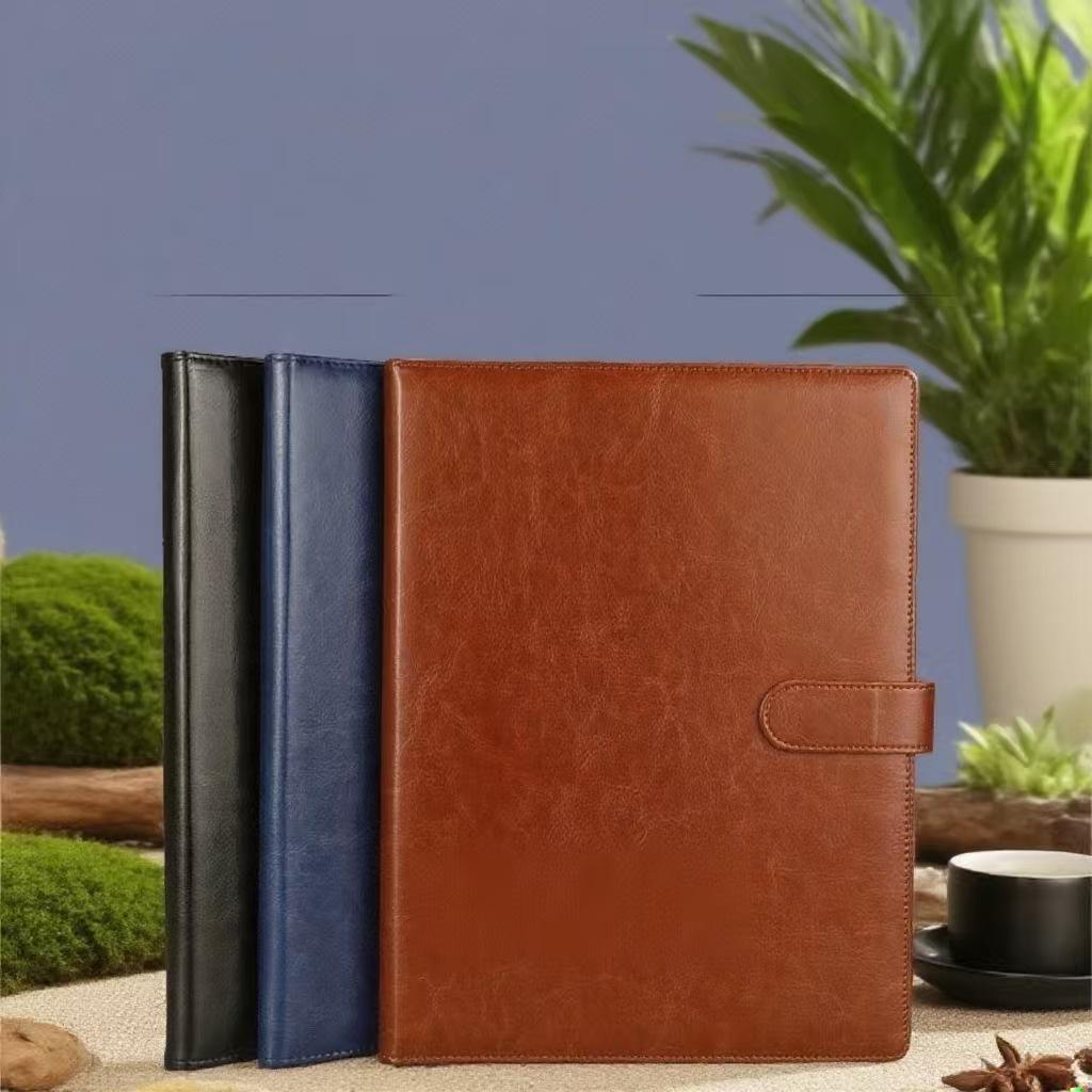 A4 Leather Office Folder: Multifunctional Manager Clip & Contract Signing Book