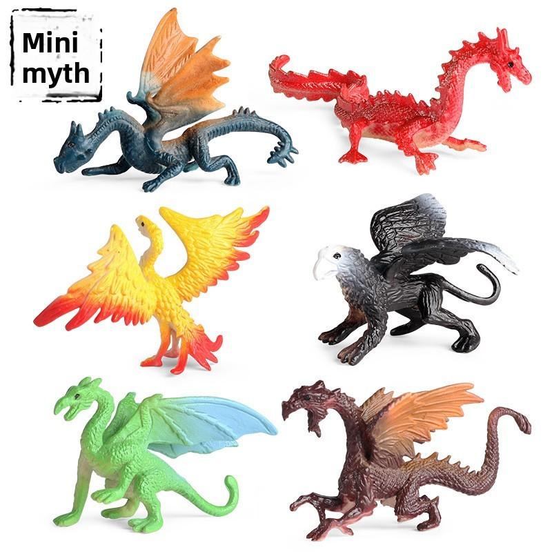 Plastic Monster Western Flying Dragon Children Animal Model Cake Topper For Kids Party Decor