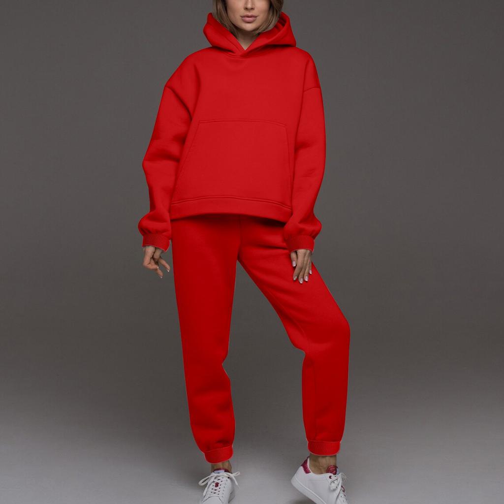 Womens 2 Piece Outfits Hoodie Sweatsuit Sets Oversized Sweatshirt Baggy Fall Fashion Sweatpants With Pockets