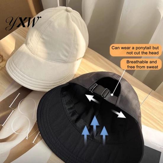 UV-Schutz Sonnenhut Hüte für Damen Breiter Rand Visier Packbar Sommer Strand Verstellbare Pferdeschwanzkappe Angeln Wandern Faltbar
