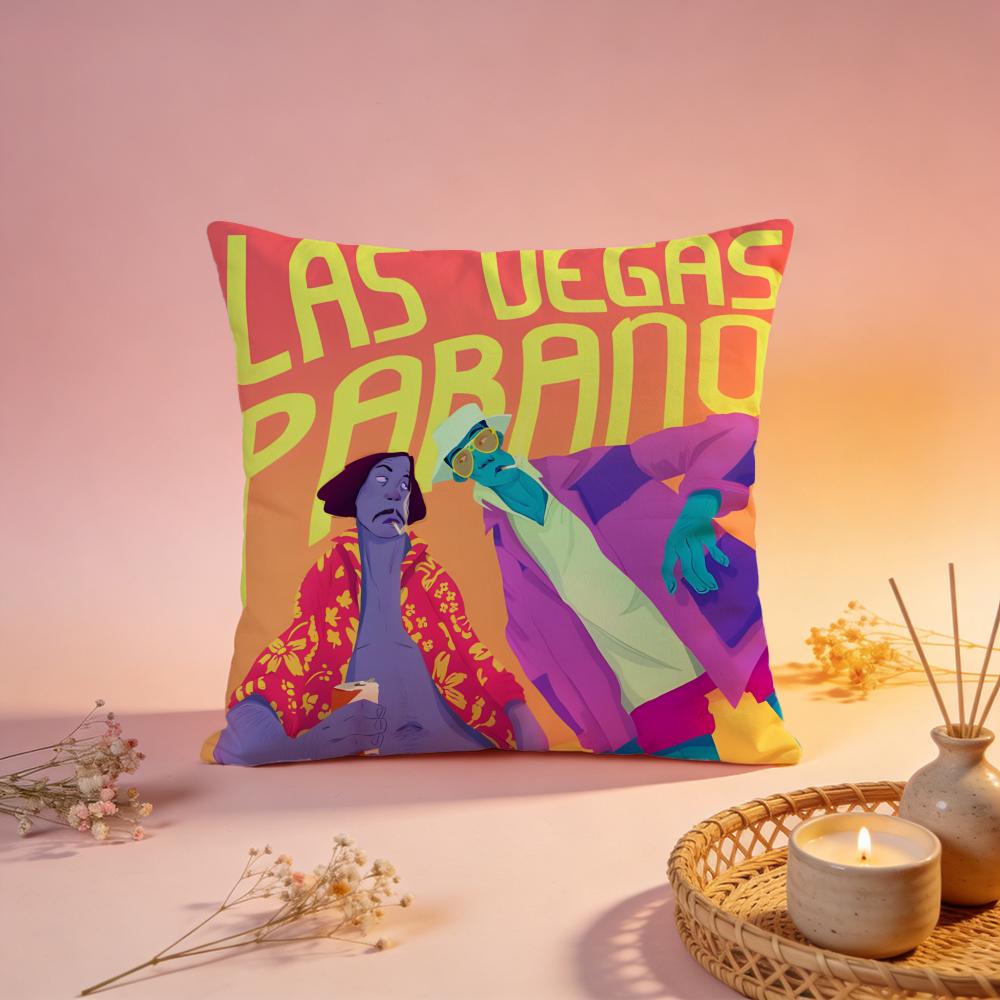 Hot FFear and Loathing in Las Vegasable Cushion Cover Comfortable Durable Pillow Cover MultiScene for Home Office Car Sofa