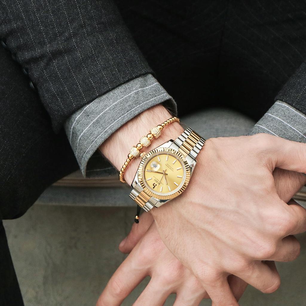 BUREI Men's Watch Waterproof Brand Quartz Analog Simple Popular Business Fashion Gold Silver Luminous Watch Birthday Gift
